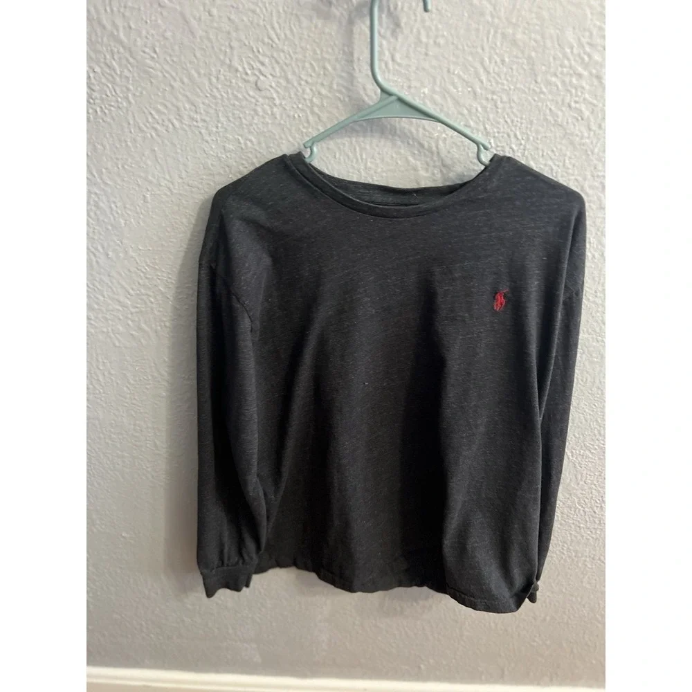 Polo Ralph Lauren Mens Charcoal Gray Crew Neck Size Large Long Sleeve‎ T Shirt